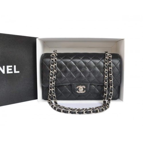 Chanel A1112 2.55 Series Flap Bag Cuir Caviar Original Noir