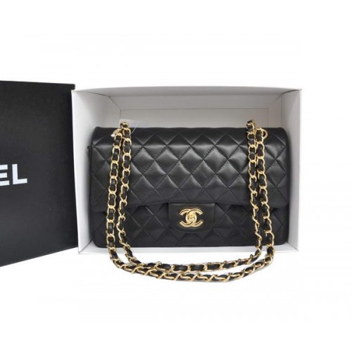 Chanel A1112 2.55 Series Flap Bag Cuir d'origine Noir Or