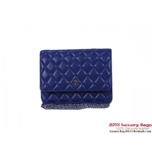 Chanel A33814 Mini sac à rabat en cuir d'origine RoyalBlue