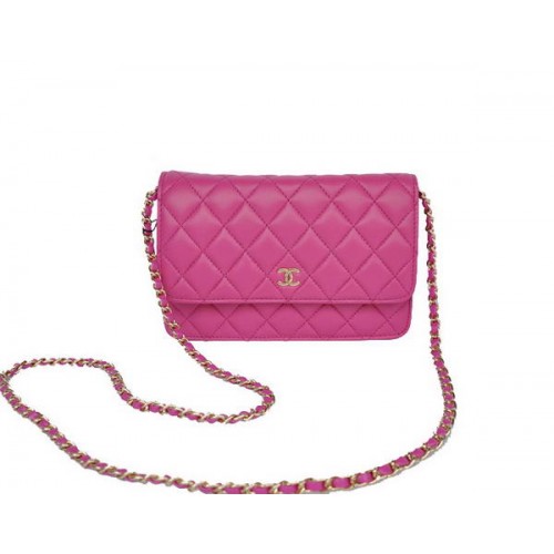 Nouvelle couleur Chanel A33814 Sac à rabat en cuir de mouton rose Doré