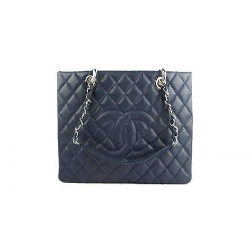 Chanel A50995 RoyalBlue Original Cannage Sac à bandoulière en cuir Argent