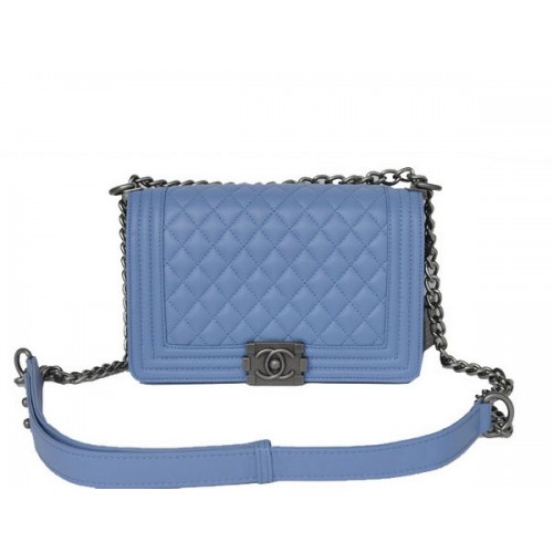 Chanel A67086 Bleu Le Boy Flap Sac à bandoulière Argent