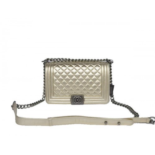 Mode Chanel A67086 Light Gold Le Boy Flap Sac à bandoulière Argent