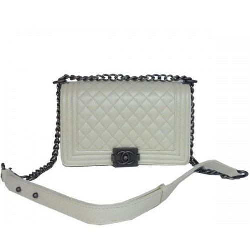 Chanel A67086 Offwhite Le Boy Flap Sac à bandoulière Argent