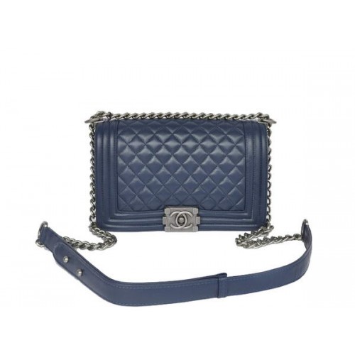 Hot Style Chanel A67086 Royalblue Le Boy Flap Sac à bandoulière Argent