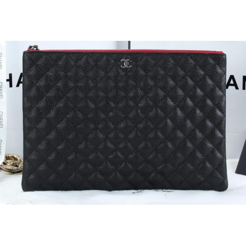 Chanel A6952 Pochette Cannage Motif Cuir Noir