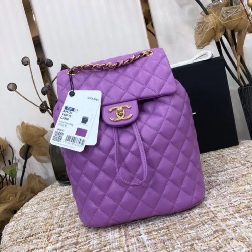 Chanel Sac à dos en peau de mouton Cuir d'origine 83431 Lavande