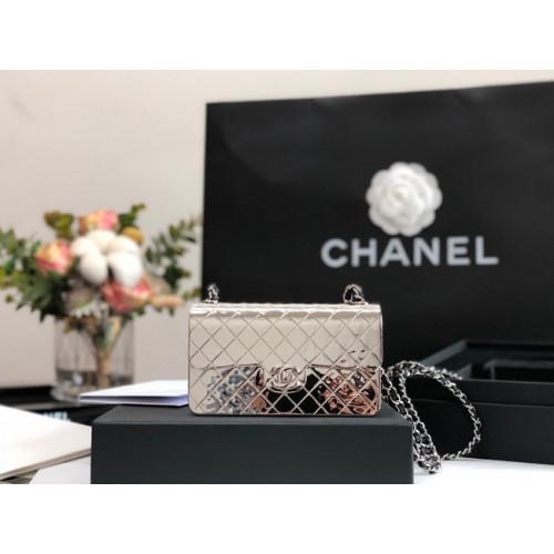 Sac à bandoulière Chanel Box C5691 argent