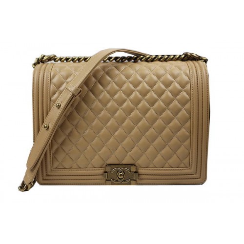 Chanel Boy Flap Sac à bandoulière en cuir de mouton d'origine A67087 Apircot