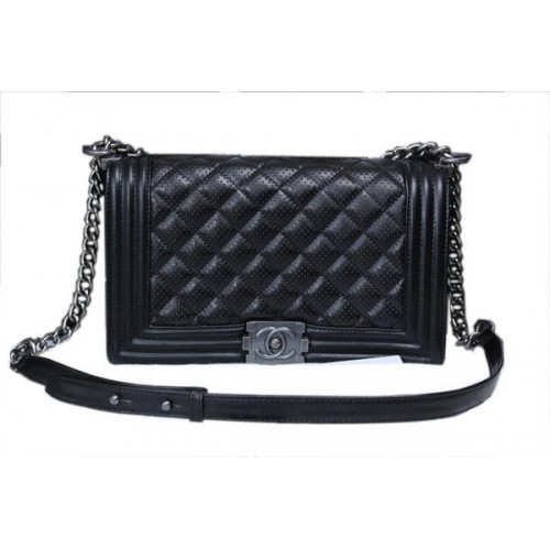 Chanel Boy Flap Sac à Bandoulière en Cuir de Veau A90164 Noir
