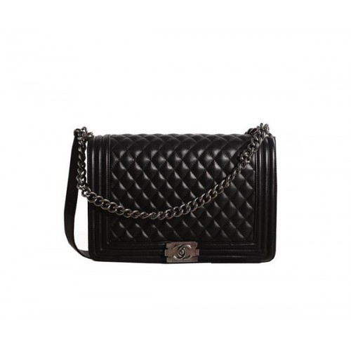 Chanel Boy Flap Sac à bandoulière en cuir d'origine A67087 Noir