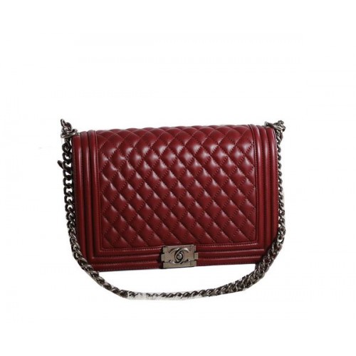 Sac à bandoulière Chanel Boy Flap en cuir d'origine A67087 Bordeaux