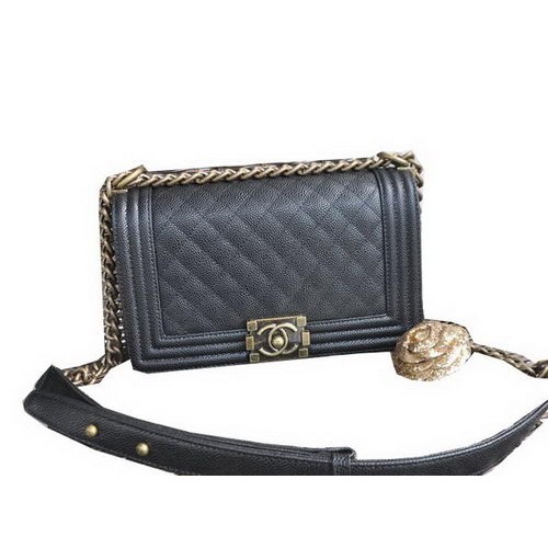 Chanel Boy Flap Sacs à bandoulière Cannage Motif Cuir A67086 Noir