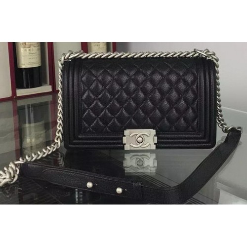 Chanel Boy Flap Sacs à bandoulière en cuir de cerf A67086 Noir