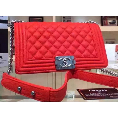 Chanel Boy Flap Sacs à bandoulière en cuir de cerf A67086 Rouge