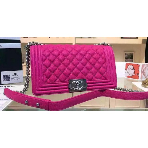 Chanel Boy Flap Sacs à bandoulière en cuir de cerf A67086 Rose