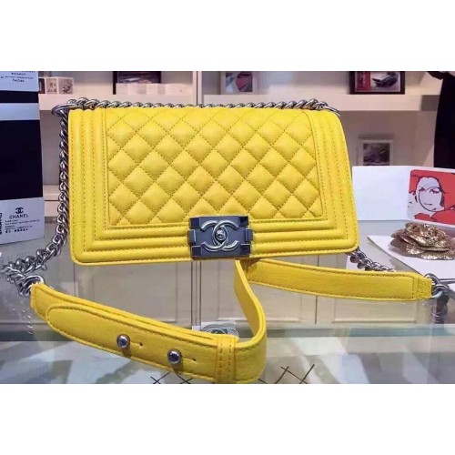 Chanel Boy Flap Sacs à bandoulière en cuir de cerf A67086 Jaune