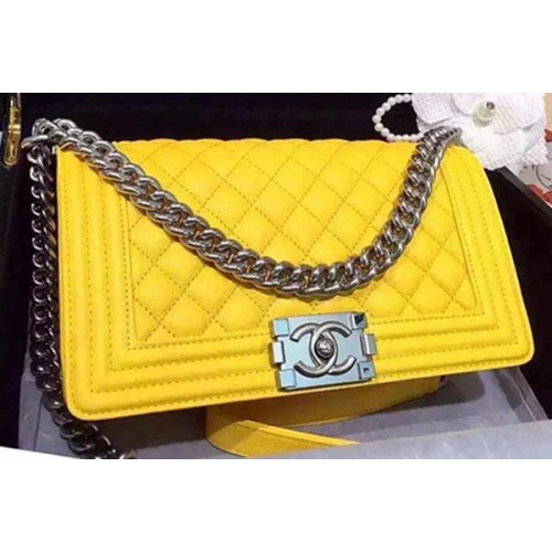 Chanel Boy Flap Sacs à bandoulière Cuir De Peau De Cerf A67086 Jaune