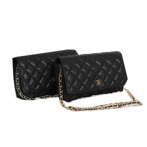 Chanel CHA33814 Mini sac à rabat en cuir Cannage Original Noir