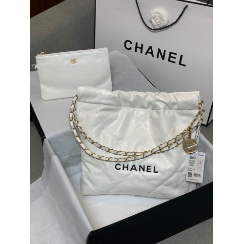 Chanel Sac cabas en cuir de veau AS3261 Blanc