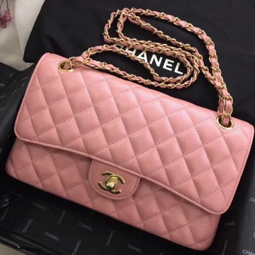 Chanel Cuir de veau Métal doré A01112 rose