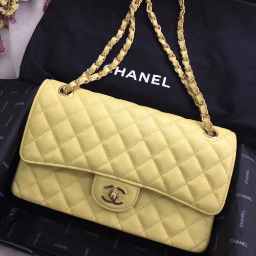 Chanel Cuir de veau métal doré A01112 jaune