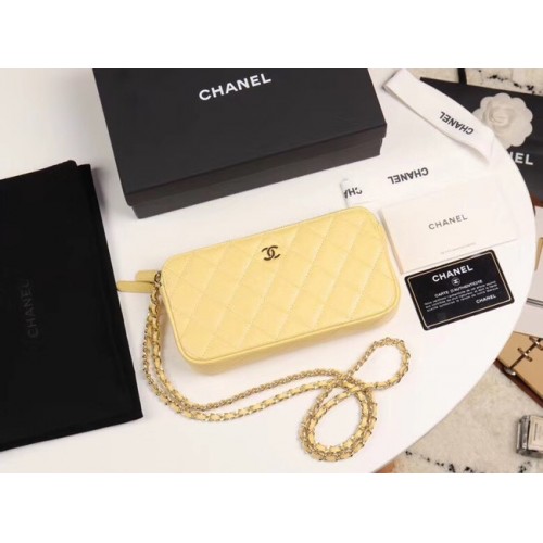 Chanel Cuir de veau Métal doré A82527 jaune