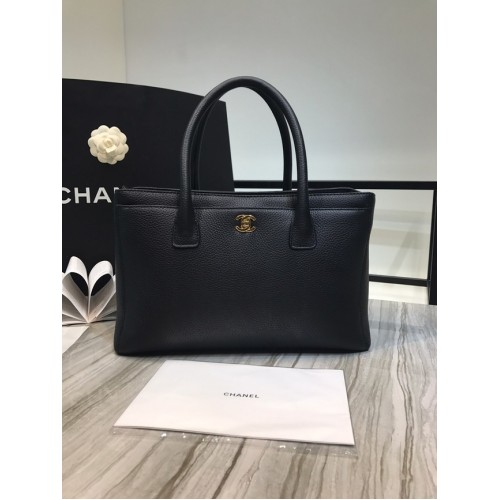 Chanel Cuir de veau Métal doré A91868 Noir