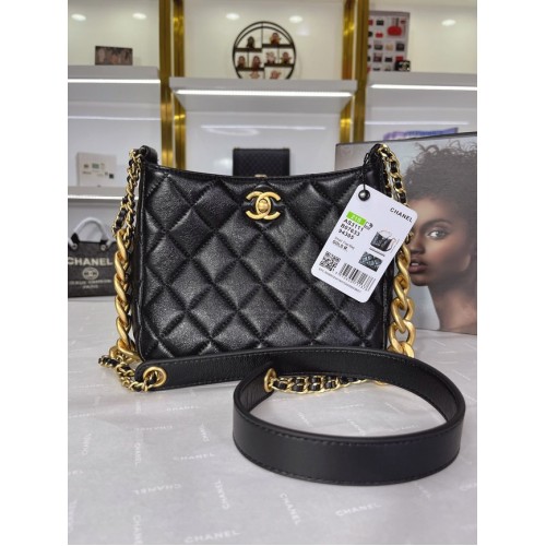 Chanel Sac à bandoulière en cuir de veau AS3111 noir