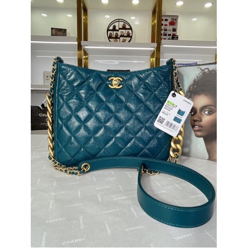 Chanel Sac à bandoulière en cuir de veau AS3112 bleu