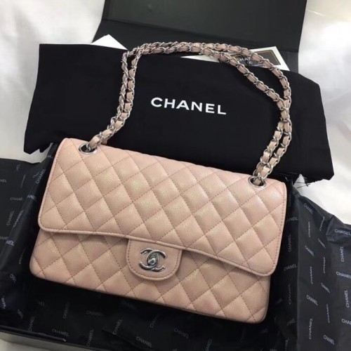 Chanel Cuir de veau Métal argenté A01112 nude