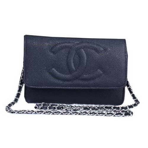 Sac à bandoulière à rabat en cuir à motif cannage Chanel A8892 Royal