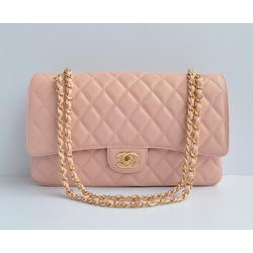 Chanel Classic 2.55 Series Pink Caviar Golden Chain Sac à rabat matelassé 1113