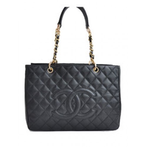 Pas cher Chanel Classic CC Shopping Bag A20995 Agneau Noir Doré