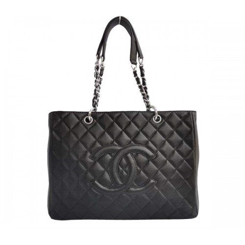 Pas cher Chanel Classic CC Shopping Bag A20995 Agneau Noir Argent