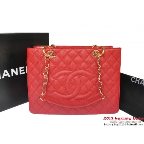 Chanel Sac Coco Classique GST Cuir Caviar A36092 Or Rouge