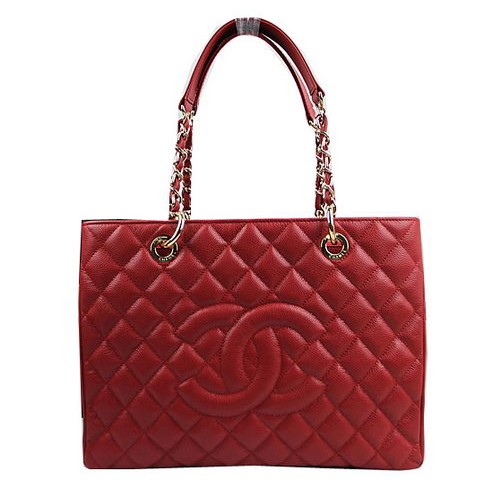 Chanel Sac Coco Classique Rouge GST Cuir Caviar A50995 Doré