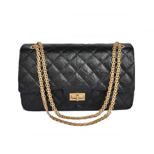 Chanel Sac Falp Classique Cuir Craquelé Glacé Noir A28668 Or Noir