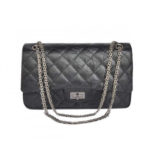 Chanel Sac Falp Classique Cuir Craquelé Glacé Noir A28668 Argent Noir