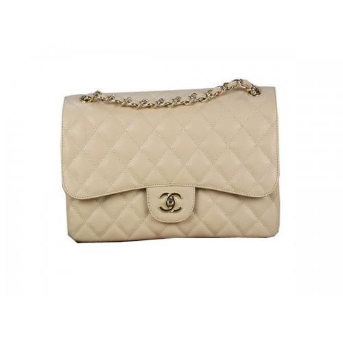Chanel Sac à Rabat Classique 1113 Abricot Original Cannage Motif Cuir Doré