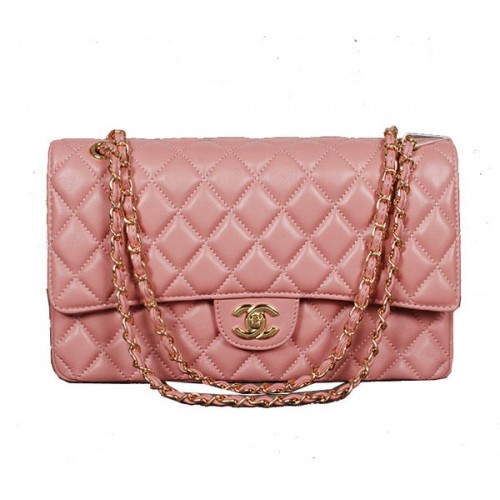 Chanel Sac à Rabat Classique 1113 Cuir de Mouton Rose Doré