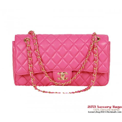 Chanel Classic Flap Bag 1113 Rose Mouton Or