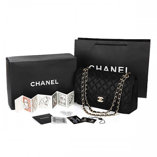 Chanel Classic Flap Bag 2.55 Series Original Grain Leather CHA1112 Noir