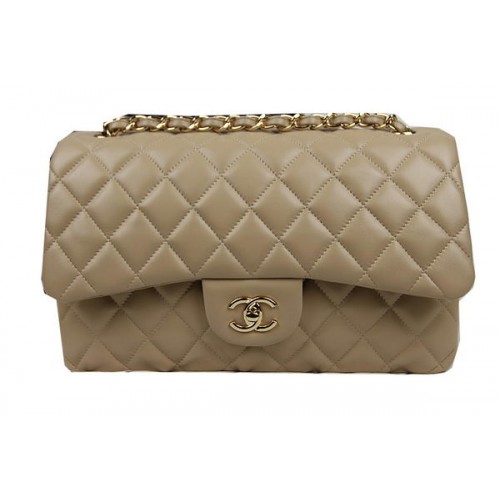 Chanel Sac à Rabat Classique Abricot Cuir Original CF1113 Doré