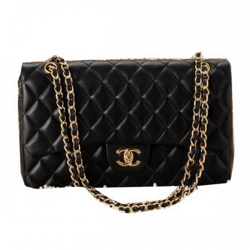 Chanel Sac à rabat classique CHA1113 Cuir de mouton noir