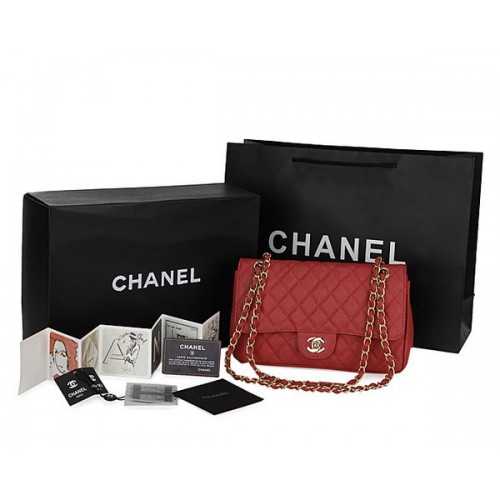 Chanel Sac à Rabat Classique Motif Cannage CHA1113 Rouge