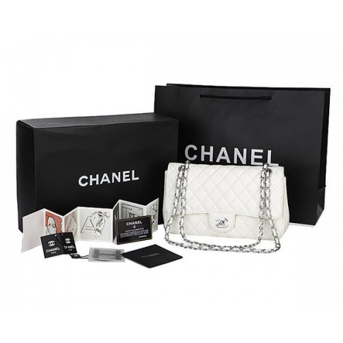 Chanel Sac à Rabat Classique Motif Cannage CHA1113 Blanc
