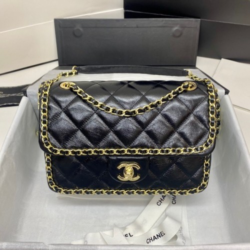 Chanel Sac à Rabat Classique Cuir de Mouton Original 3366 noir&Métal Doré