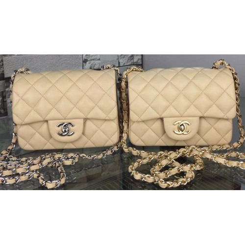 Chanel Sac à rabat classique Cuir de mouton d'origine A5171 Abricot