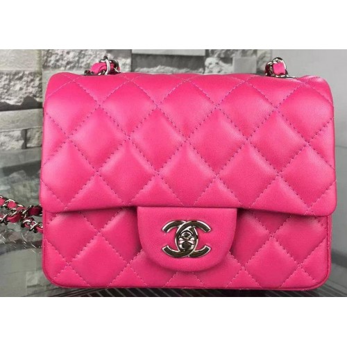 Chanel Sac à rabat classique en cuir de mouton d'origine A5171 Rose